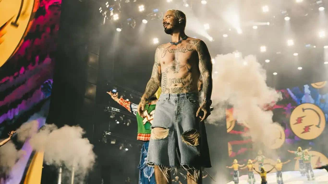 J Balvin durante show no Rock in Rio