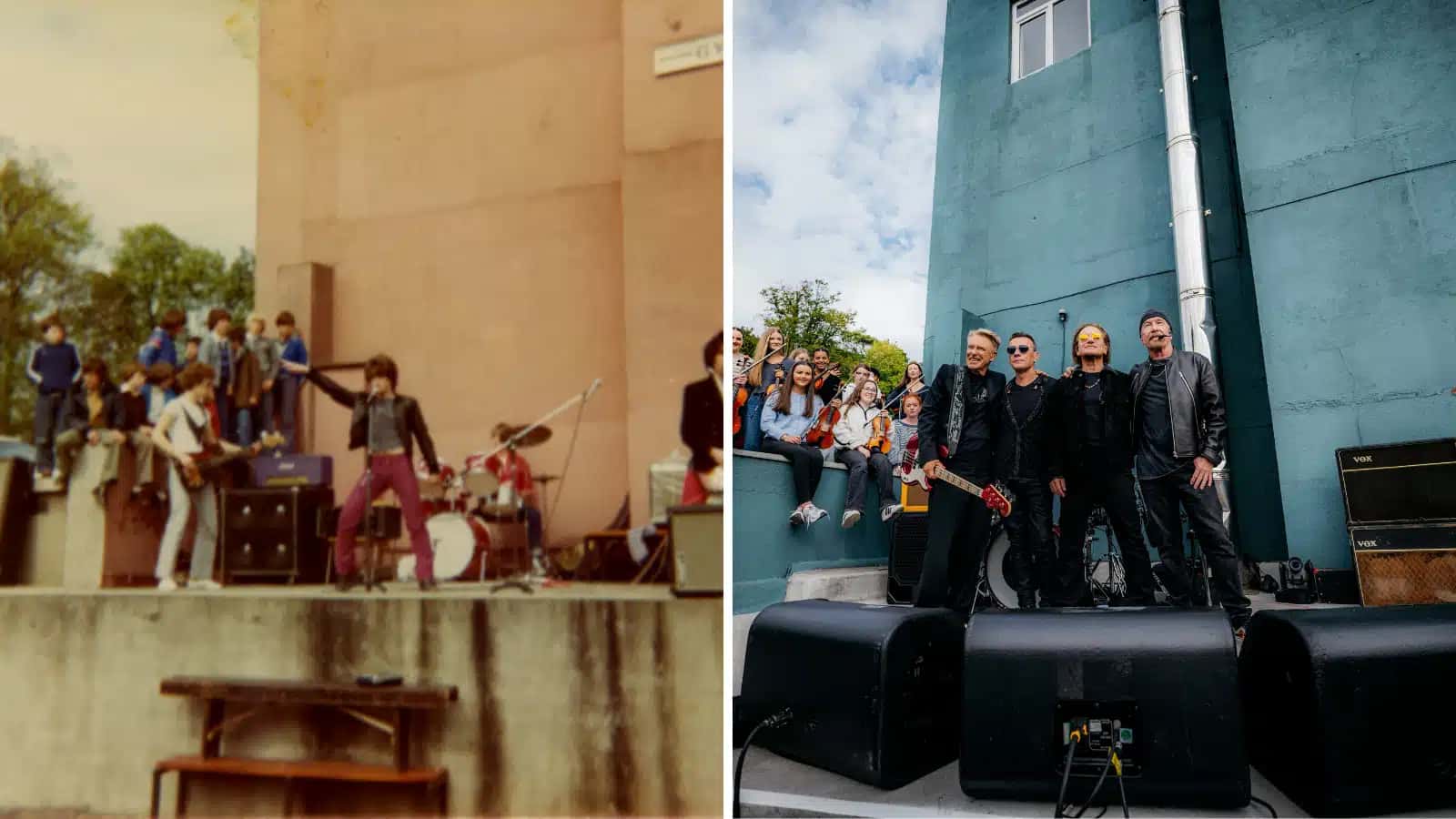 U2 retorna à escola na qual fez primeira apresentação da carreira, há 50 anos