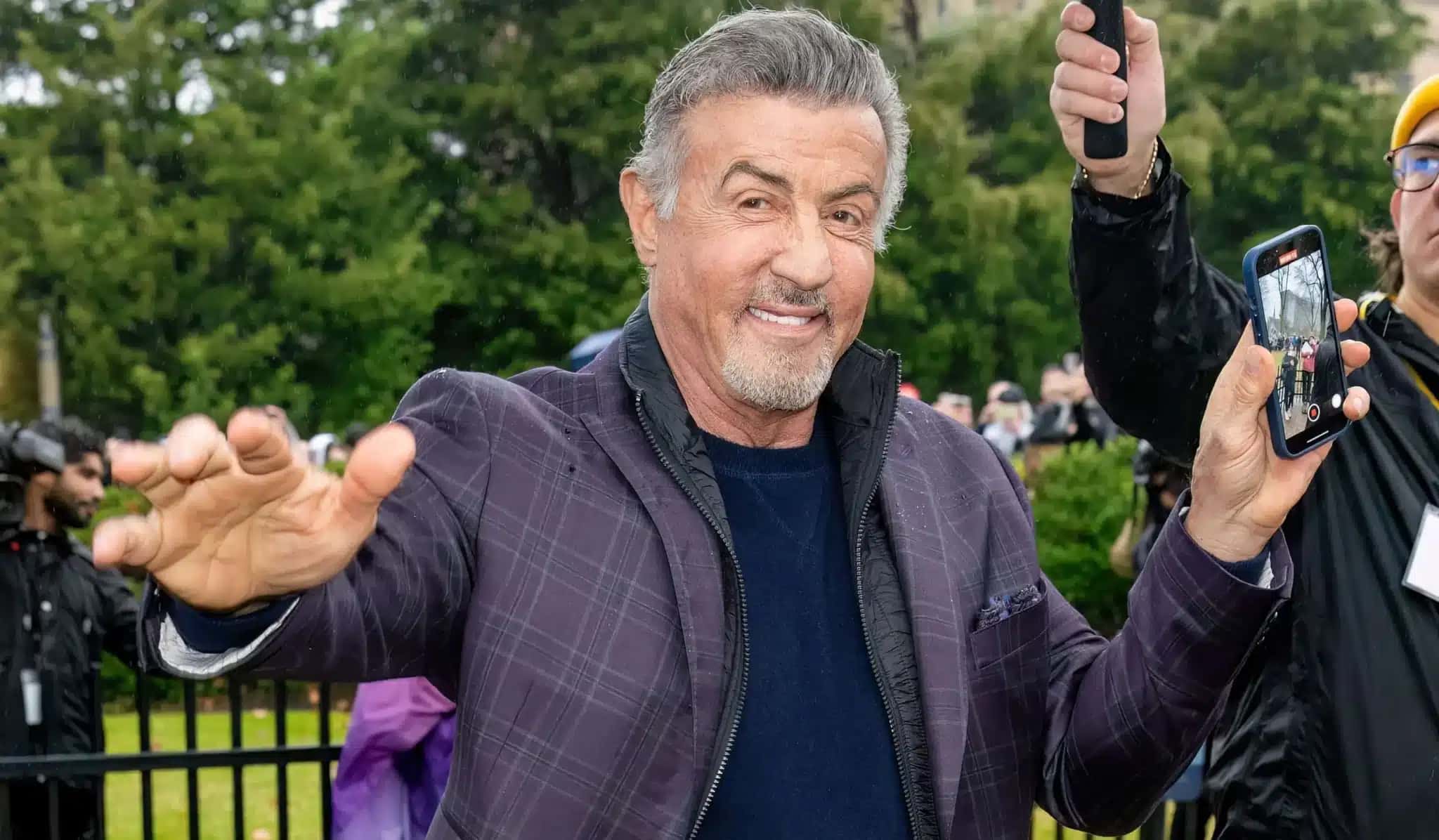O ator Sylvester Stallone em evento na Philadelphia em 2023.