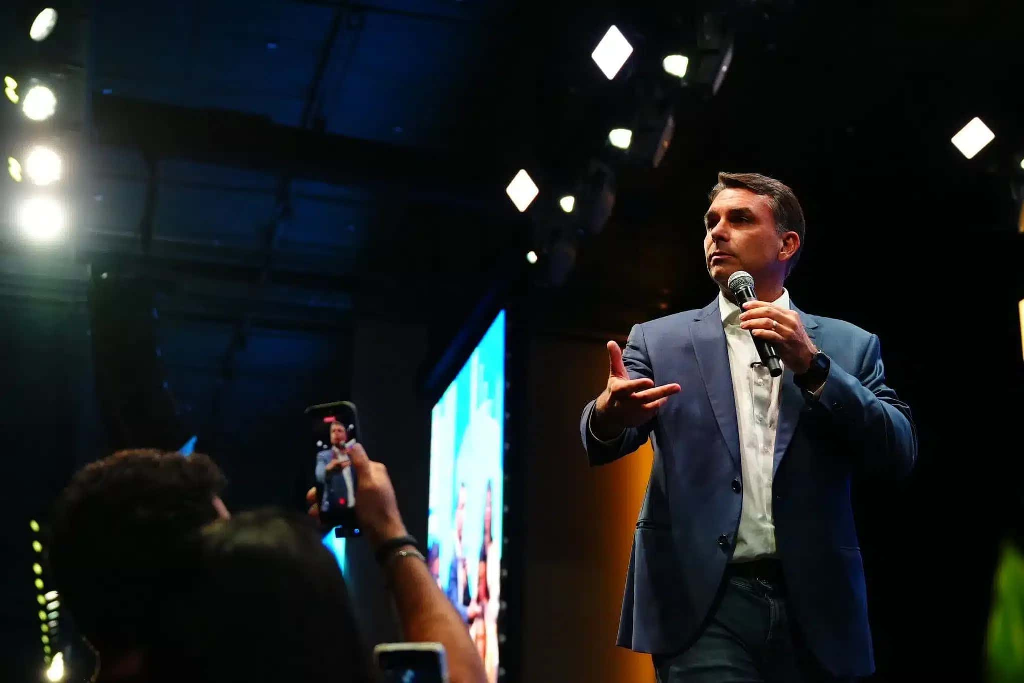 O senador e candidato ao Planalto Flávio Bolsonaro (PL-RJ)
