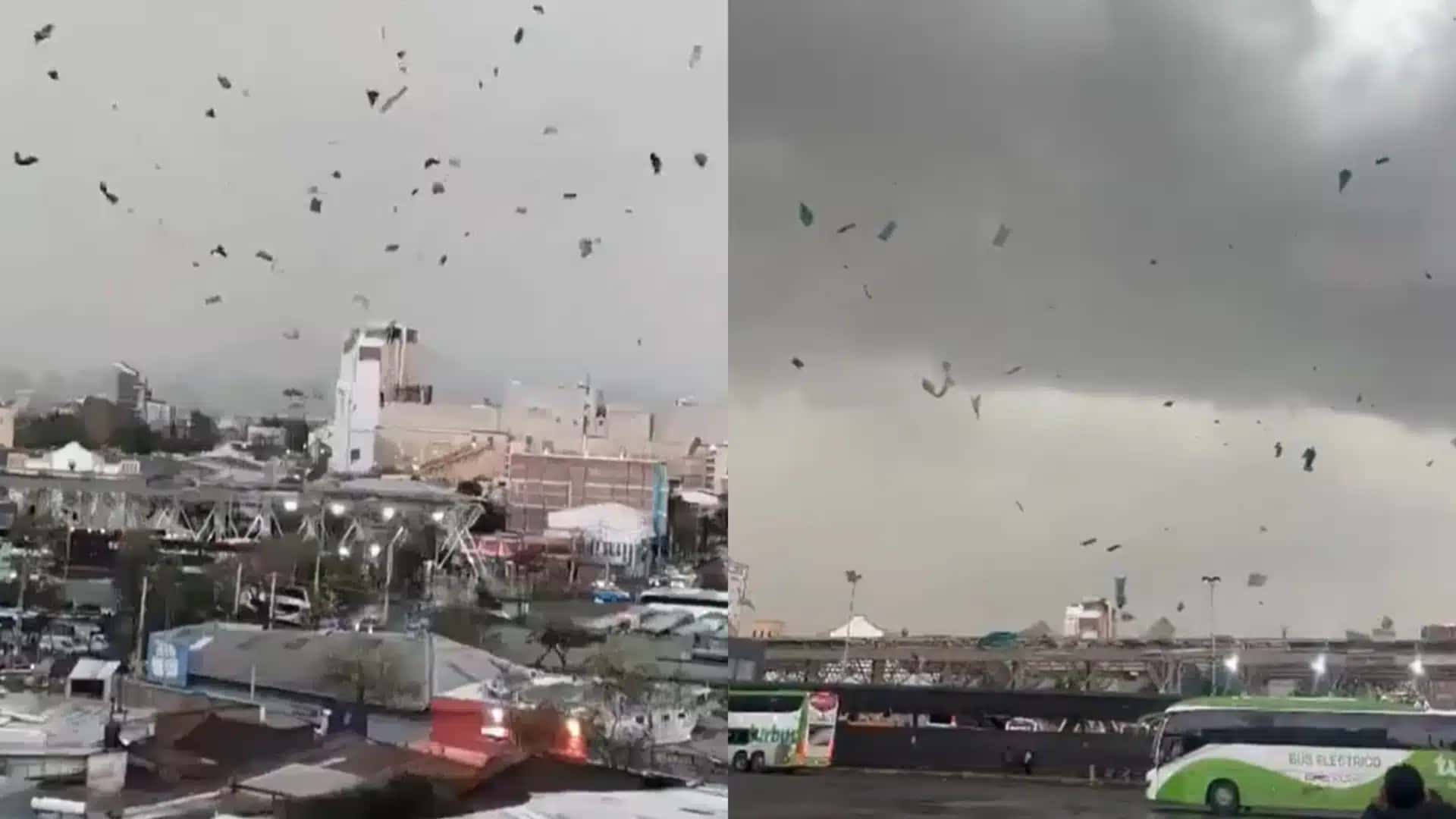 Gustnado se formou na capital do Chile e causou medo na população