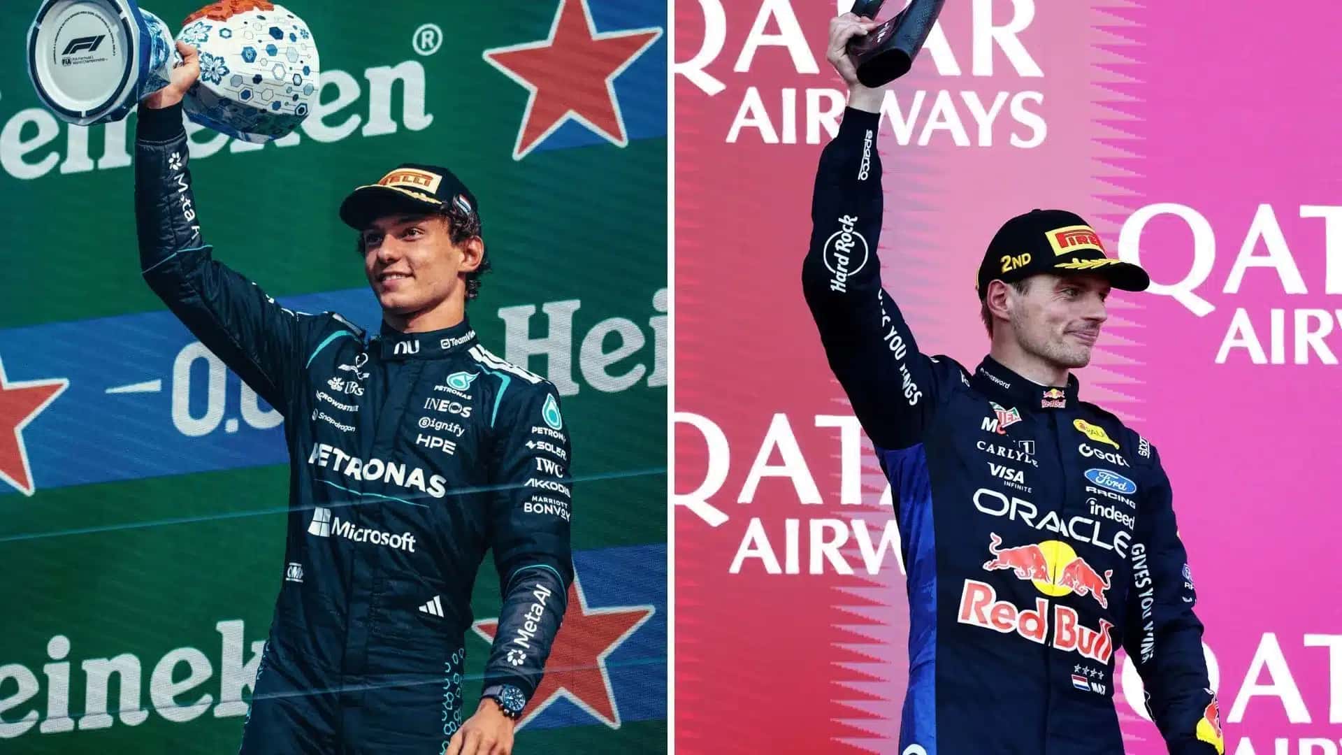 Kimi Antonelli e Max Verstappen.