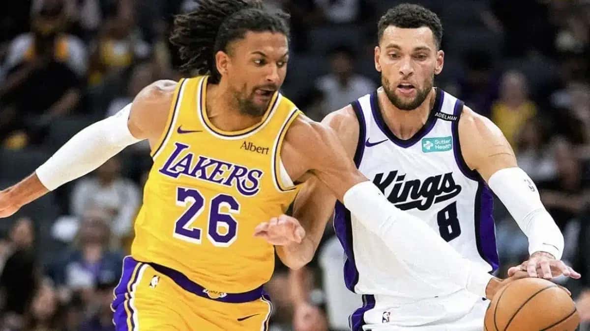 Lakers e Sacramento Kings em ação