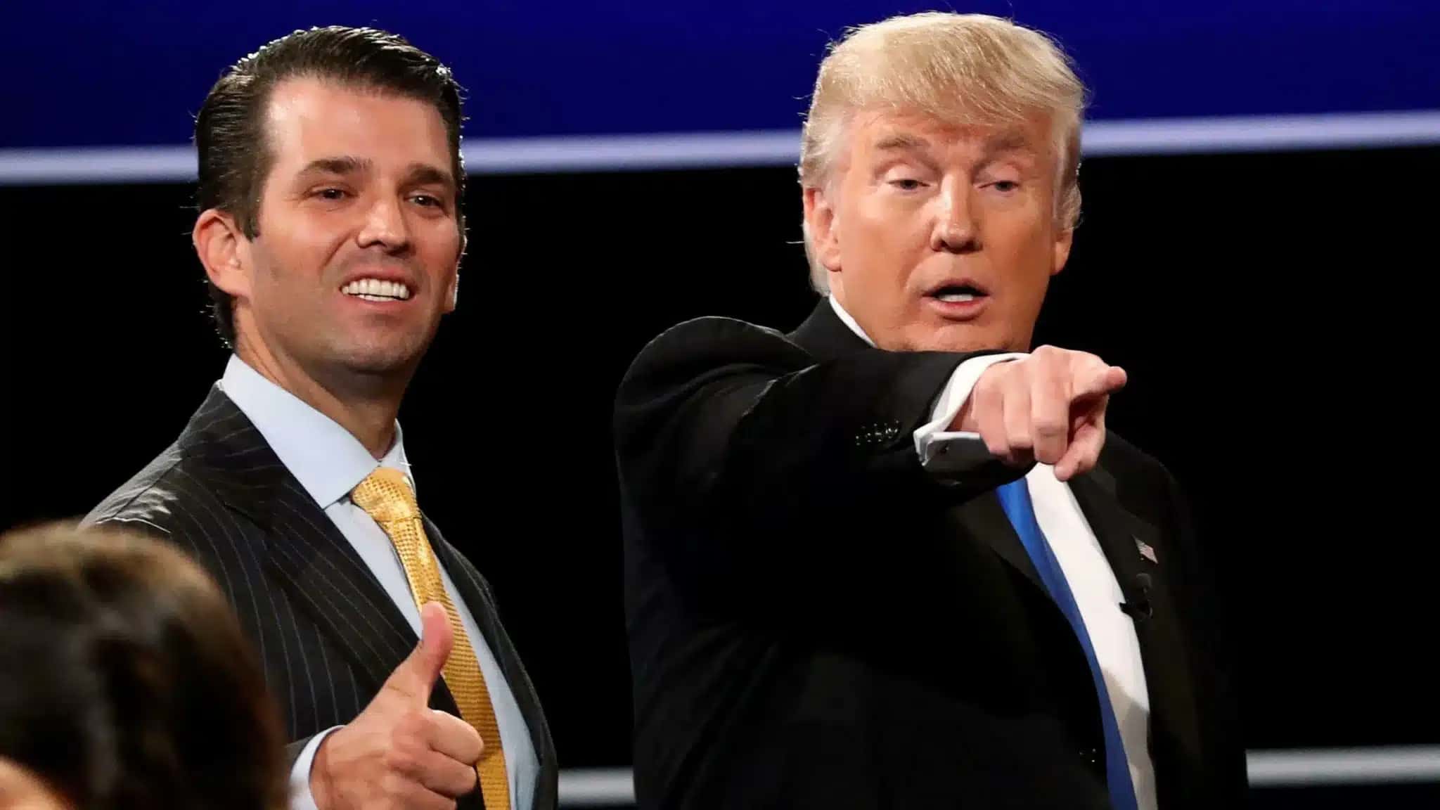 Donald Trump e Donald Trump Jr. durante evento do Partido Republicano