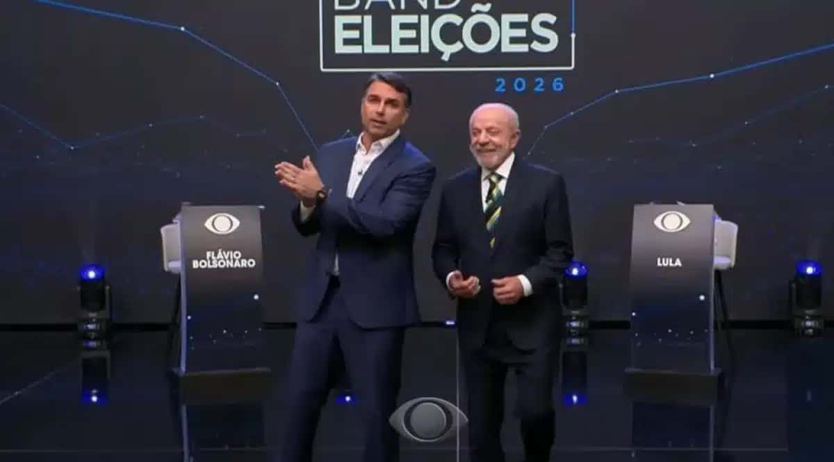 Flávio e Lula em debate na Band