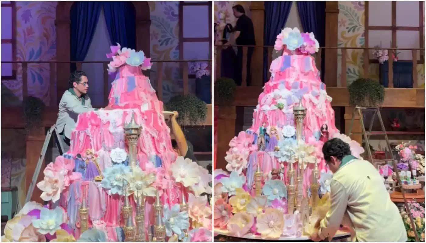 Bolo de 1 tonelada e 3 metros de altura: confeiteiro revela perrengue na festa de Maria Flor