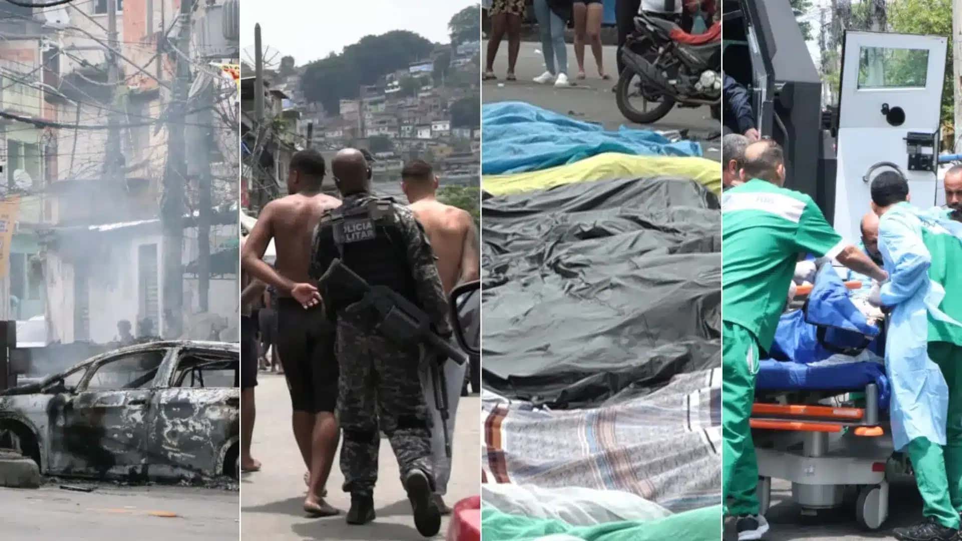 A Operação Contenção foi uma megaoperação policial realizada nos complexos da Penha e do Alemão, no Rio de Janeiro, com o objetivo de combater a expansão territorial do Comando Vermelho (CV) e prender cerca de 100 líderes criminosos | Foto: Reprodução/CNN Brasil