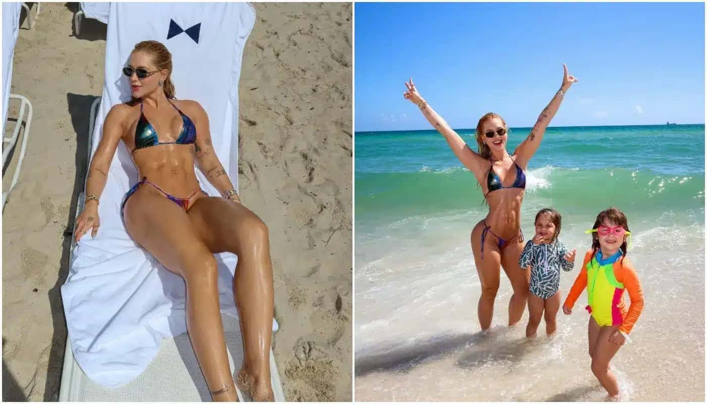 Virginia curte praia em Miami com os 3 filhos após fim com Vini Jr