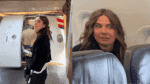 Luciana Gimenez se diverte durante a viagem em classe econômica: “Janela pequena”