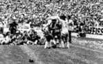 México, Distrito Federal, Cidade do México, 21/06/1970. Jogadores comemoram o quarto gol marcado pela Seleção Brasileira na final da Copa do Mundo de 70 contra a italiana. O gol foi marcado por Carlos Alberto Torres, lateral-direito e capitão da equipe. Este tento sacramentou a vitória canarinha por 4 a 1 e garantiu o terceiro título mundial para o Brasil. - Crédito:ARQUIVO/ESTADÃO CONTEÚDO/AE/Codigo imagem:14143