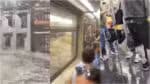 Chuva inunda ruas e água invade estação de metrô em Nova York