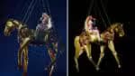 Beyoncé voa sobre fãs em cavalo dourado após incidente com carro suspenso