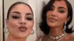 Gkay posa com encontro Kim Kardashian em desfile da Balenciaga