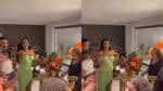 Gracyanne e Belo se encontram em comemoração do aniversário da mãe do cantor