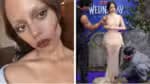 Jenna Ortega teve dificuldades com seu vestido durante o evento de pré-estreia de “Wandinha”
