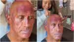 O astro Dwayne Johnson causa reação de bom humor ao ser maquiado pelas filhas