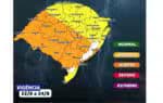 Temporais severos com granizo, raios e ventos de 90 km/h atingem o Rio Grande do Sul