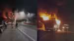 Ônibus com torcedores do Cruzeiro pega fogo após partida em Minas Gerais