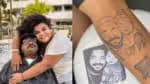 Flora Cruz celebra o pai, Arlindo Cruz, com uma tatuagem: &#8220;Te eternizei&#8221;