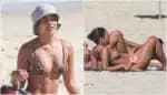 Bella Campos faz retoque de bronzeamento em praia do RJ; confira
