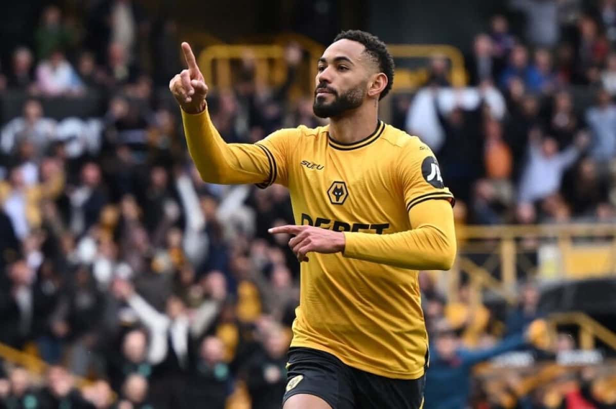 (FILES) Wolverhampton Wanderers' Brazilian striker #10 Matheus Cunha celebrates after scoring their fourth goal during the English Premier League football match between Wolverhampton Wanderers and Tottenham Hotspur at the Molineux stadium in Wolverhampton, central England on April 13, 2025. Manchester United announed on June 1, they had signed Brazil forward Matheus Cunha from Wolves in a deal worth a reported £62.5 million ($83 million). (Photo by JUSTIN TALLIS / AFP) / RESTRICTED TO EDITORIAL USE. NO USE WITH UNAUTHORIZED AUDIO, VIDEO, DATA, FIXTURE LISTS, CLUB/LEAGUE LOGOS OR 'LIVE' SERVICES. ONLINE IN-MATCH USE LIMITED TO 120 IMAGES. AN ADDITIONAL 40 IMAGES MAY BE USED IN EXTRA TIME. NO VIDEO EMULATION. SOCIAL MEDIA IN-MATCH USE LIMITED TO 120 IMAGES. AN ADDITIONAL 40 IMAGES MAY BE USED IN EXTRA TIME. NO USE IN BETTING PUBLICATIONS, GAMES OR SINGLE CLUB/LEAGUE/PLAYER PUBLICATIONS. /