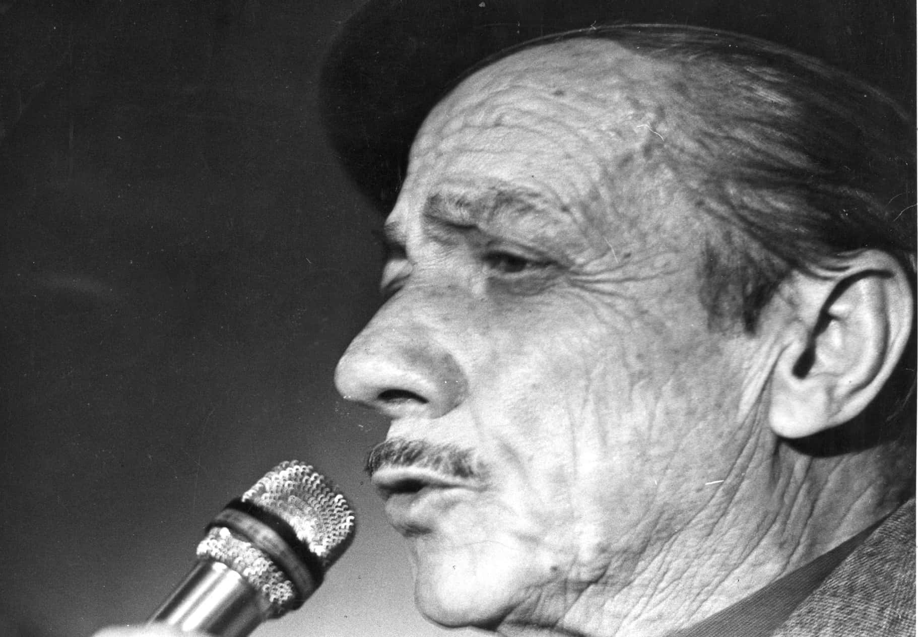 Brasil, São Paulo, SP, 22/08/1974. O cantor e compositor Adoniram Barbosa durante show em São Paulo. Pasta: 7.457 - Negativo: 74.5390 - Crédito:SOLANO DE FREITAS/ESTADÃO CONTEÚDO/AE/Código imagem:168391