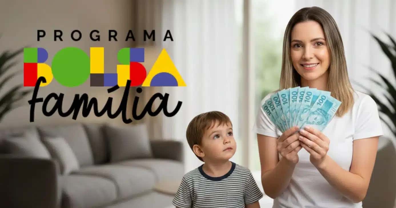 Ilustracao-mulher-crianca-e-logo-do-Bolsa-Familia