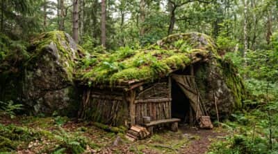 Aventureiro constrói refúgio Hobbit com rochas e barro em 2026