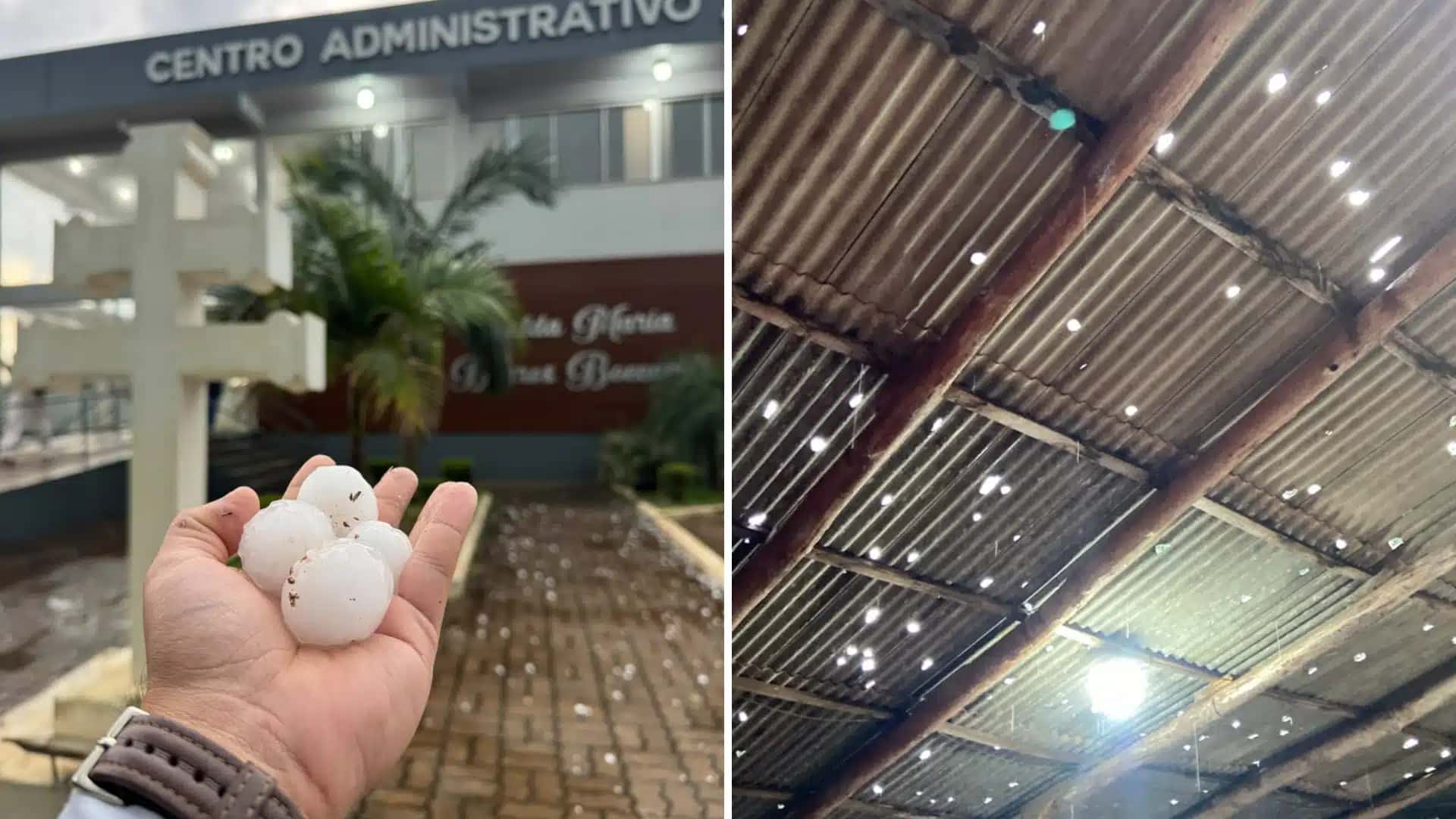 O município informou que mais de 1,6 mil pessoas foram afetadas por causa do granizo