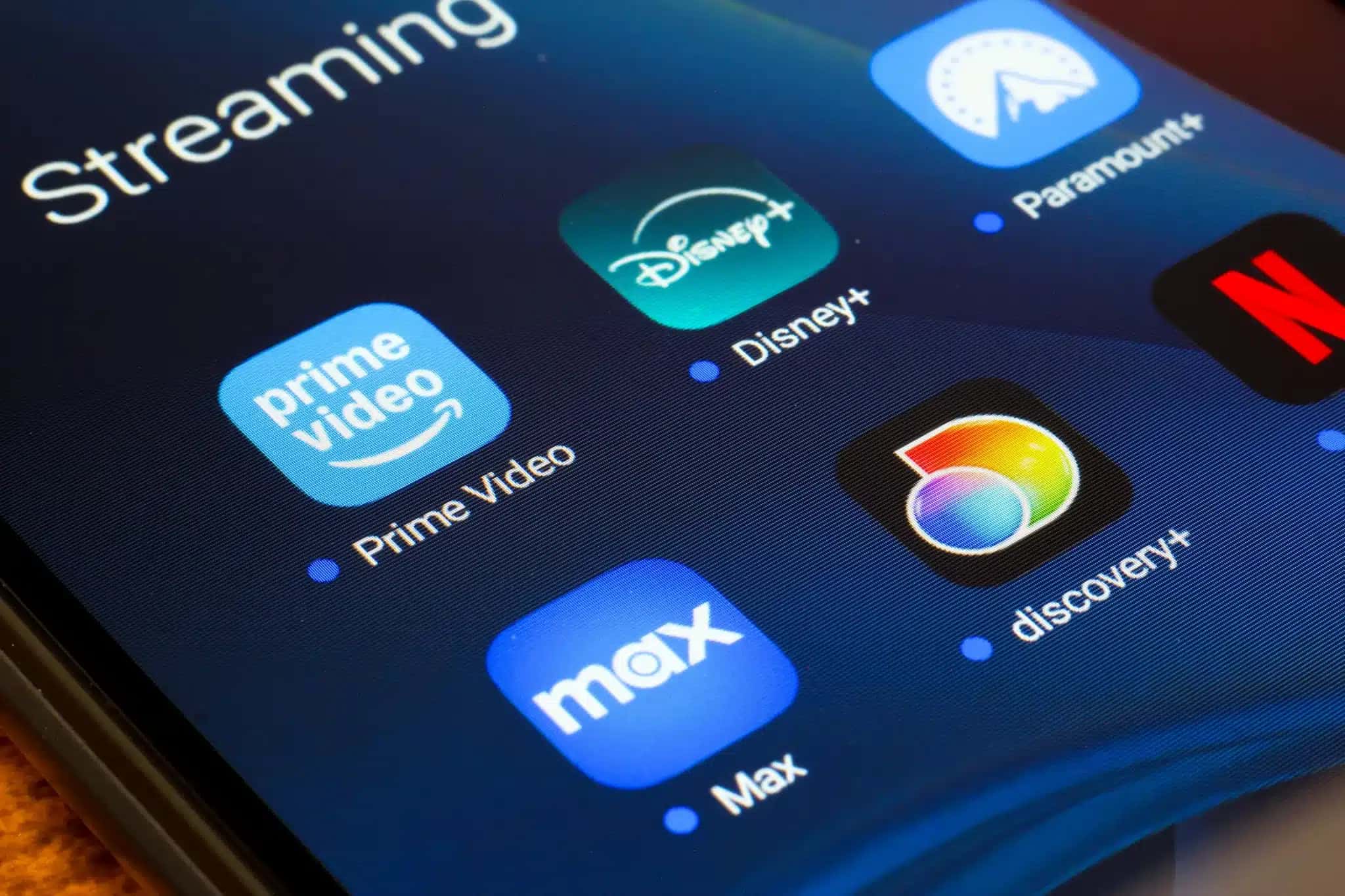CANADA - 2025/01/18: In this photo illustration, the video streaming apps Netflix, Amazon Prime Video, Disney Plus, Paramount Plus, Max and Discovery Plus seen displayed on a smartphone. (Photo Illustration by Thomas Fuller/SOPA Images/LightRocket via Getty Images)
