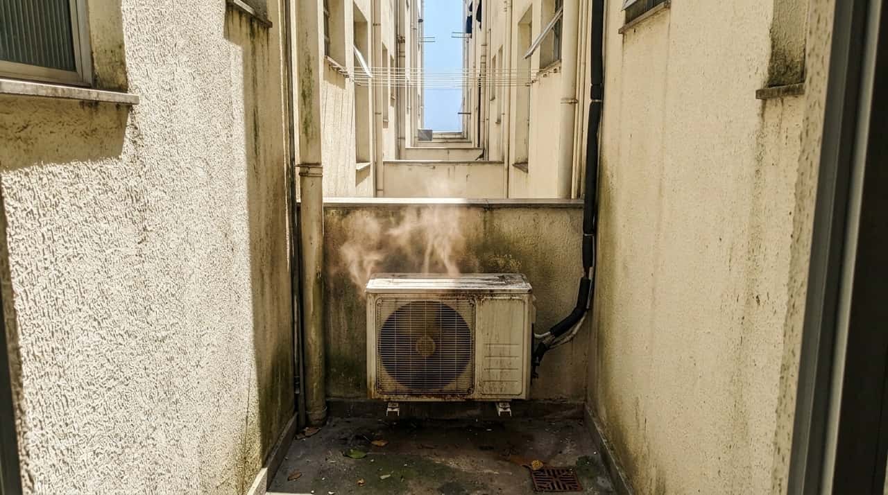 No modo de refrigeração, o sistema transporta para fora o calor retirado do ambiente interno.