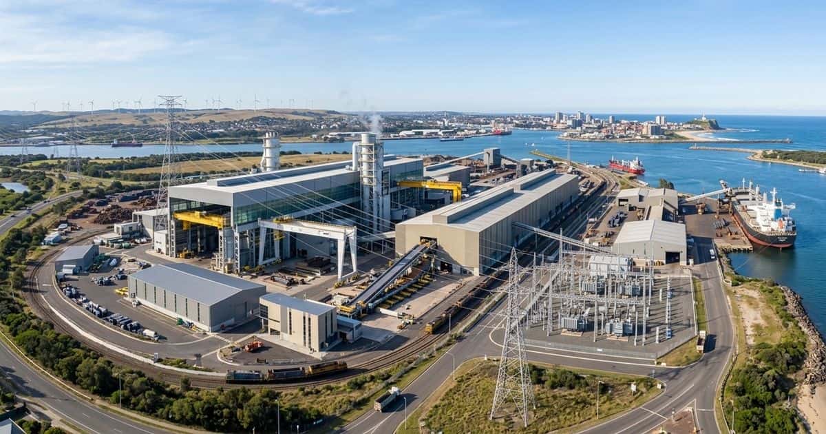 O projeto da Greensteel Australia utiliza fornos elétricos para eliminar o uso de gás fóssil e reduzir emissões de carbono. – Imagem gerada por IA