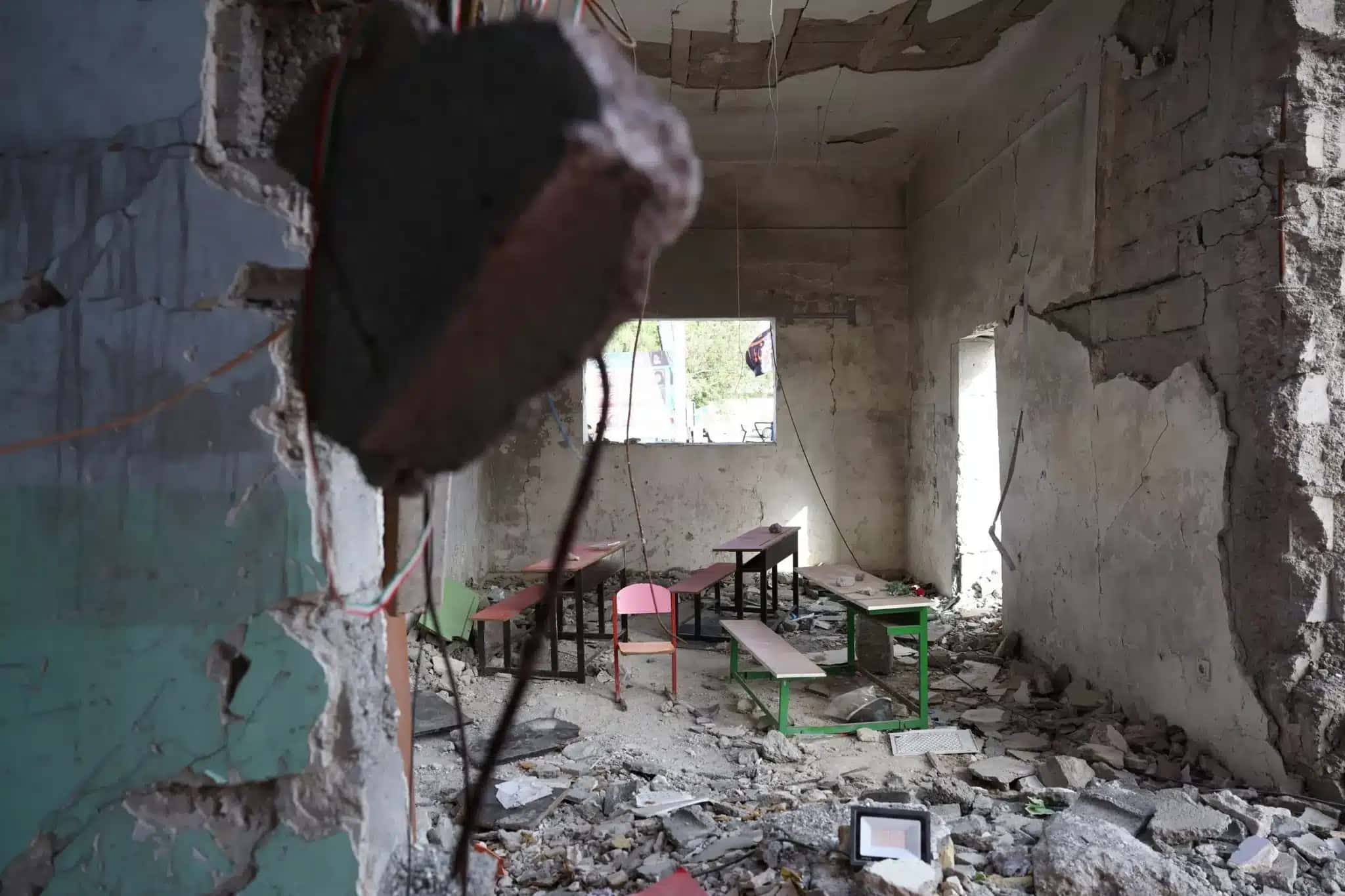 A escola de Minab danificada por um ataque em 28 de fevereiro, em Minab, no Irã