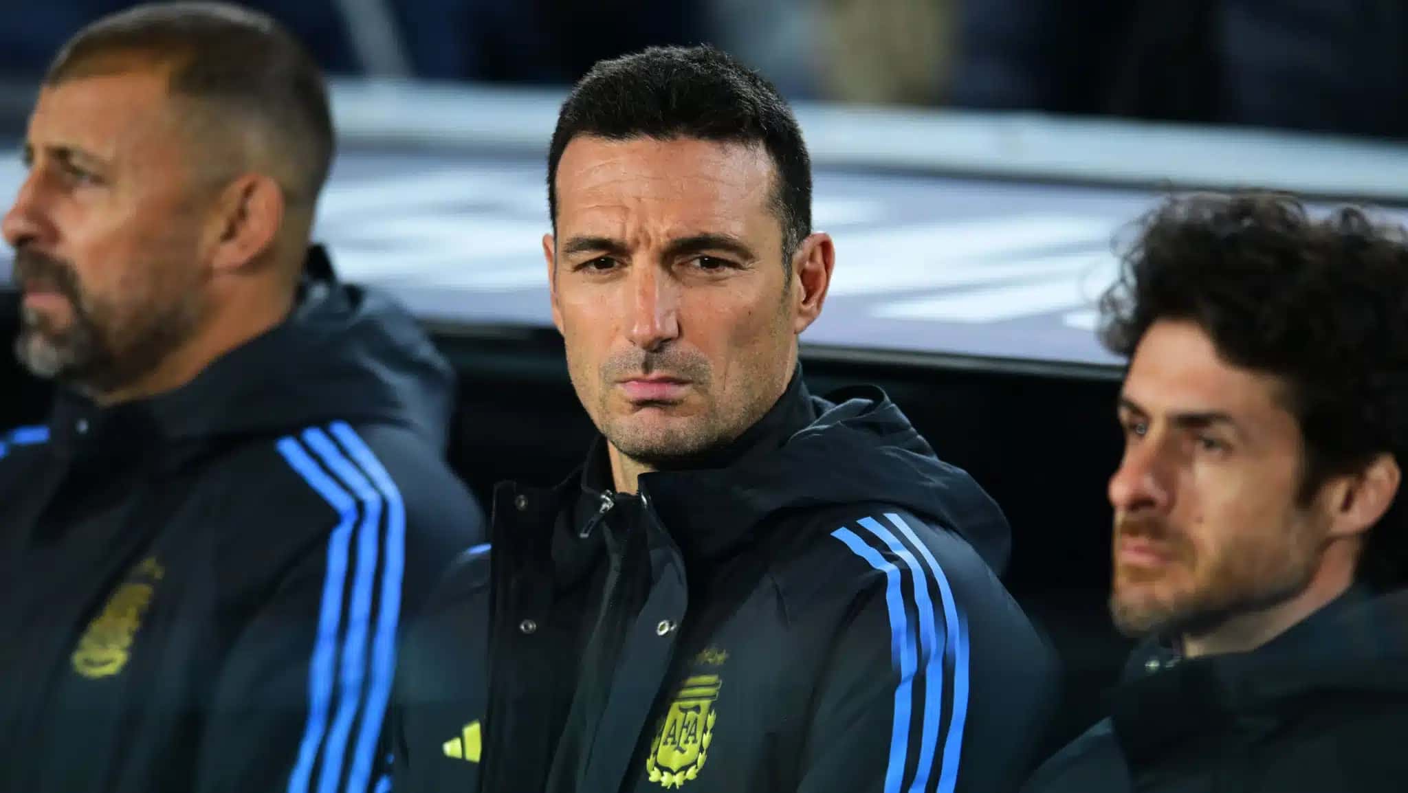 Lionel Scaloni durante partida da Argentina na Copa do Mundo
