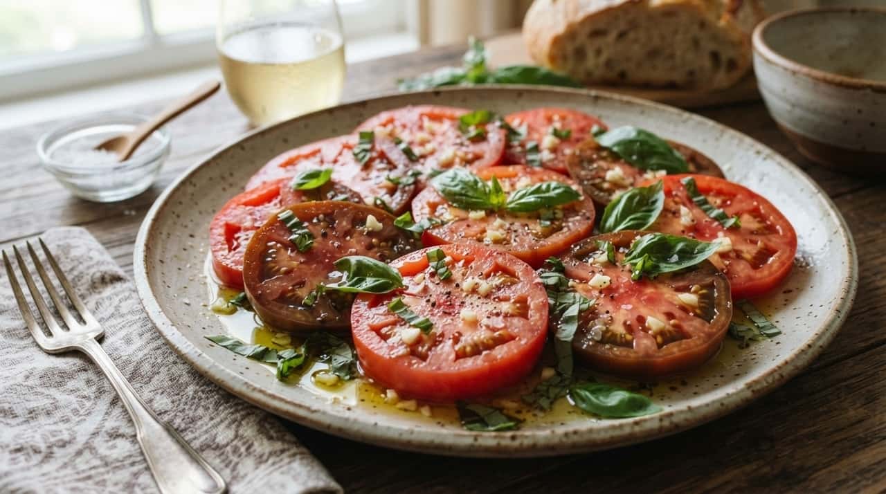 O sal se dissolve na umidade da superfície e favorece a saída de uma pequena quantidade de água das células do tomate.