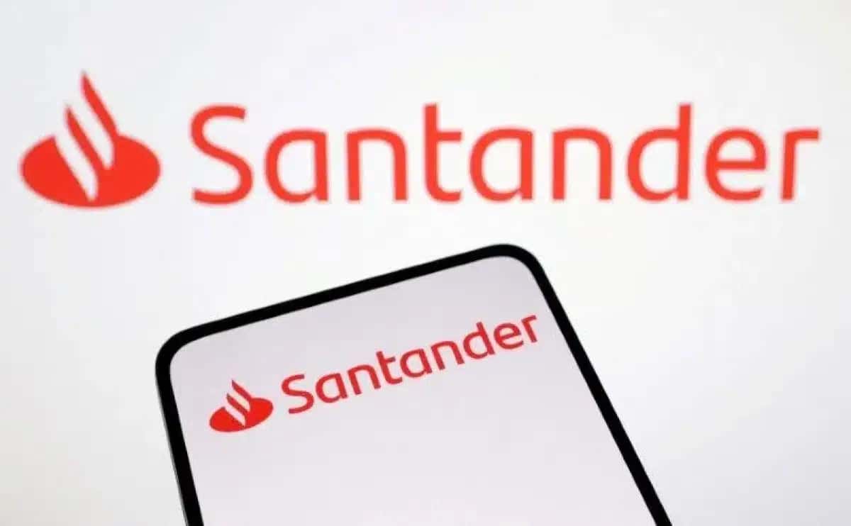 Logotipo do banco Santander em ilustração