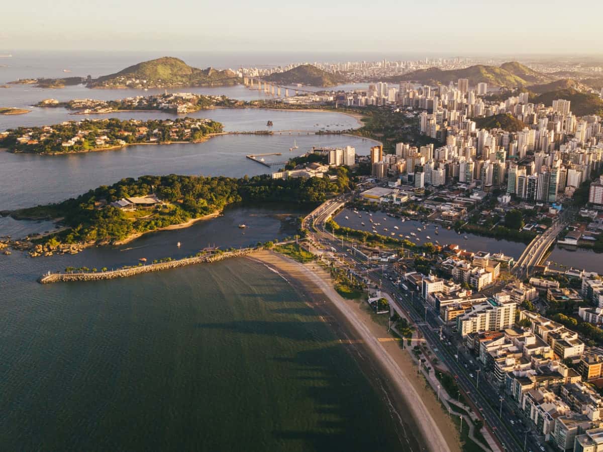 Aerial view of the Vitória city in Espírito Santo – Brasil