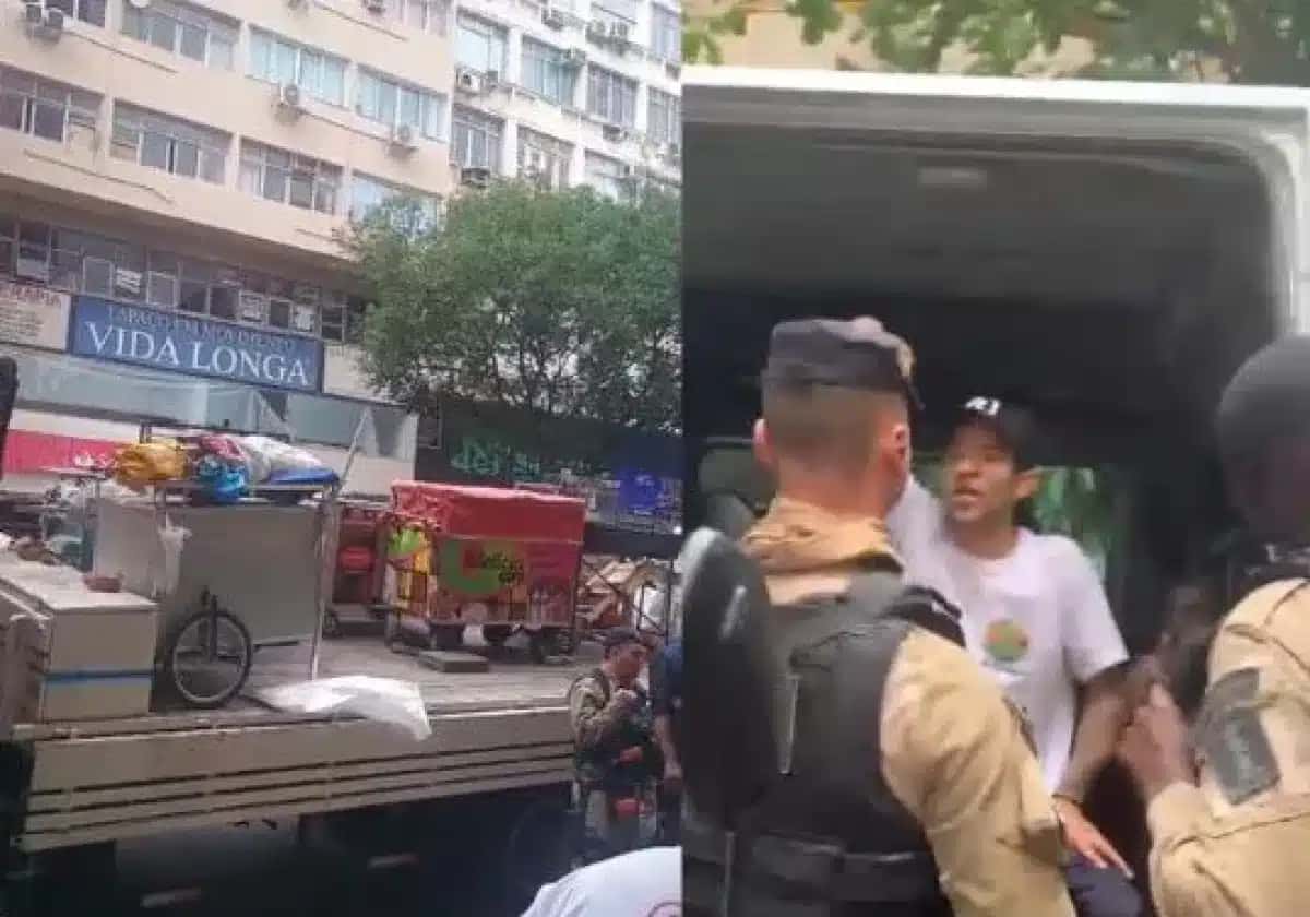 Mercadorias foram apreendidas e trabalhador foi detido na operação desta manhã (23) em Copacabana
