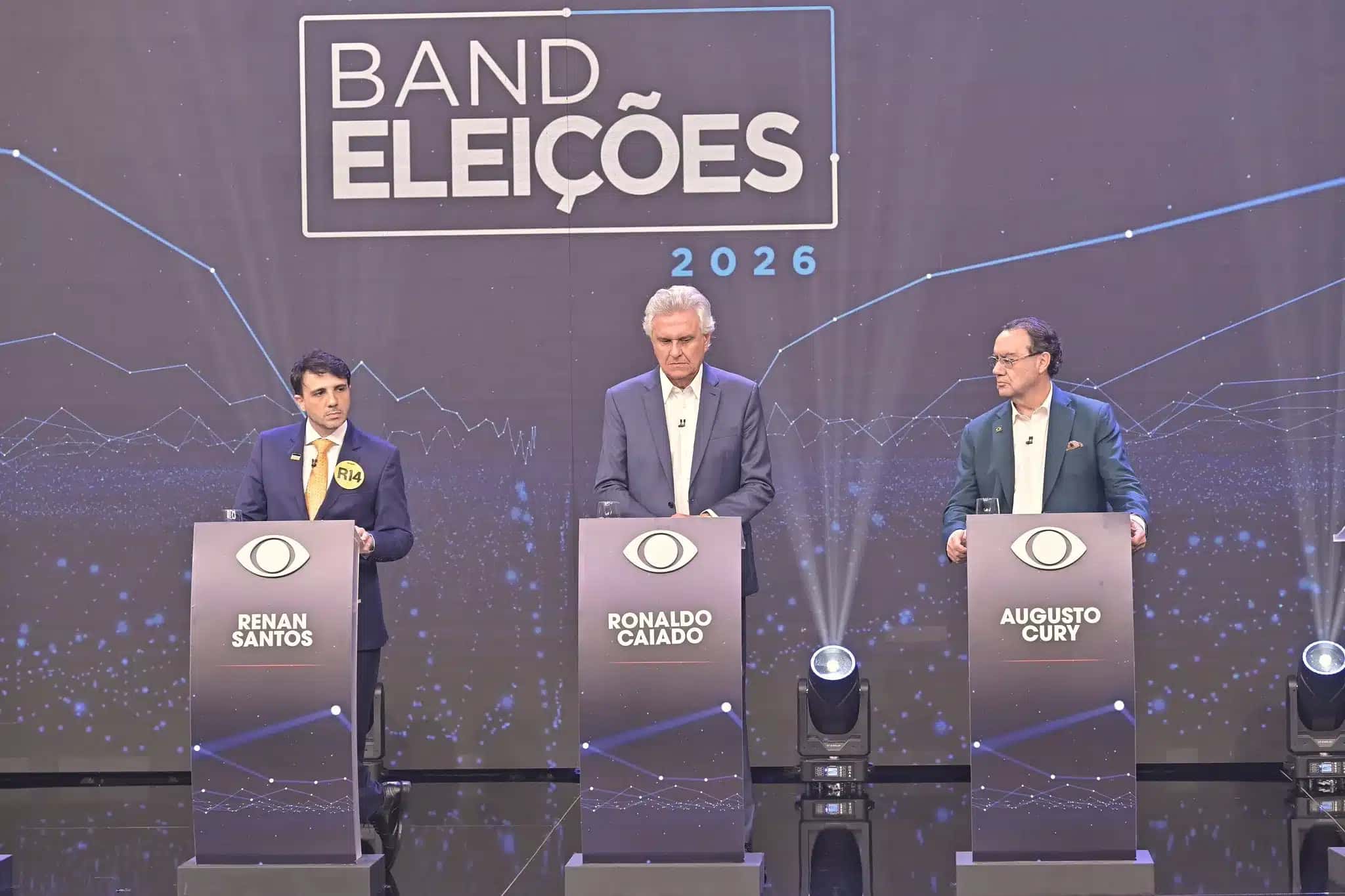 Renan Santos, Ronaldo Caiado e Augusto Cury foram os únicos presidenciáveis no debate da Band