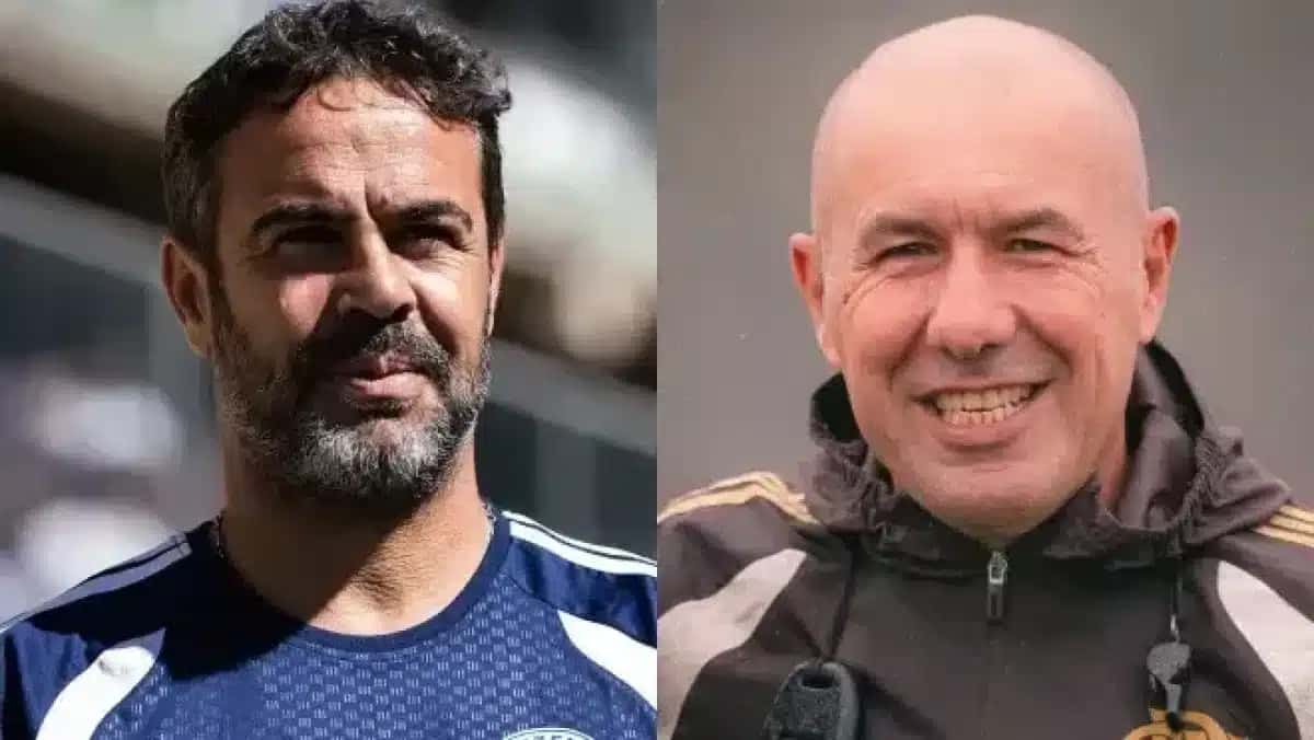 Artur Jorge, técnico do Cruzeiro, e Leonardo Jardim, técnico do Flamengo
