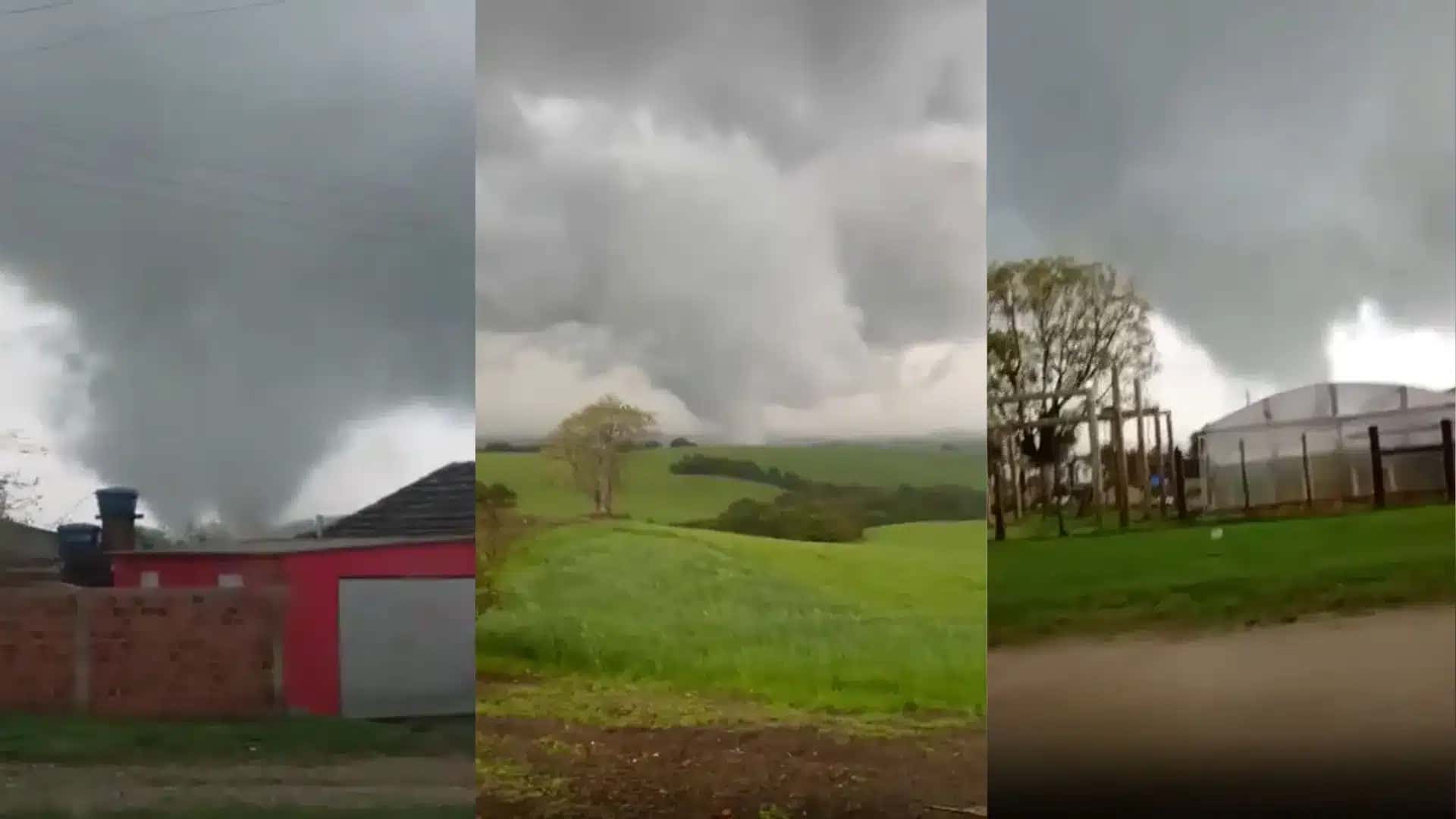 Imagens de um tornado no RS