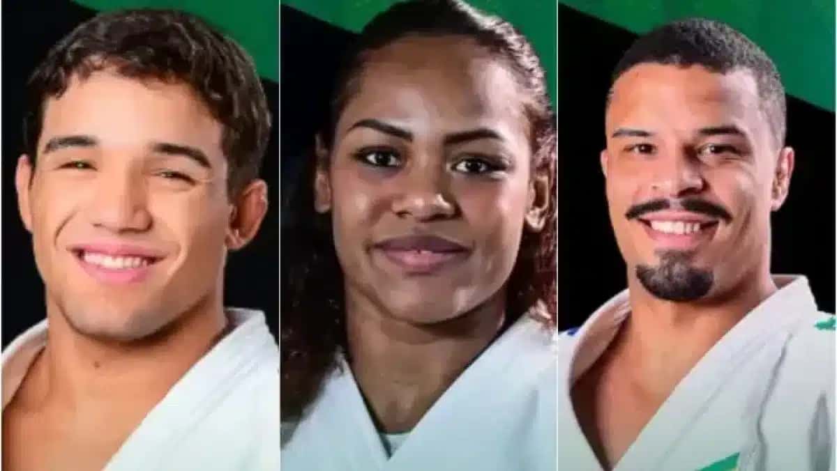 Guilherme de Oliveira (bronze), Nauana Silva (prata) e Davi Lima (ouro) conquistaram medalhas para o Brasil