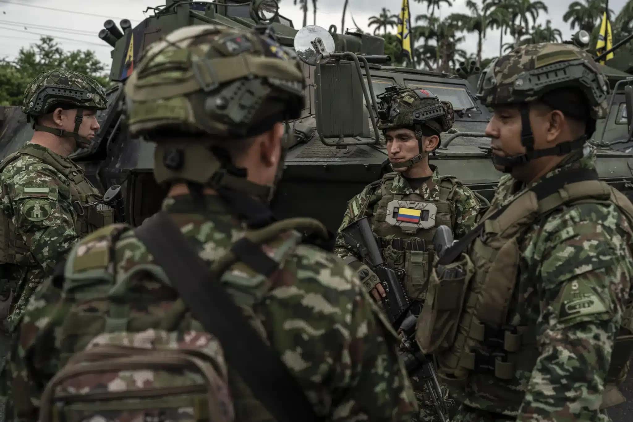 Membros do Exército colombiano em Cúcuta, Colômbia