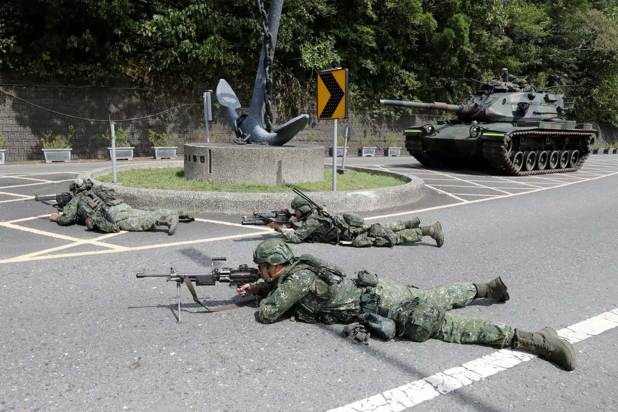 Exercícios militares anuais Han Kuang de Taiwan em Yilan
