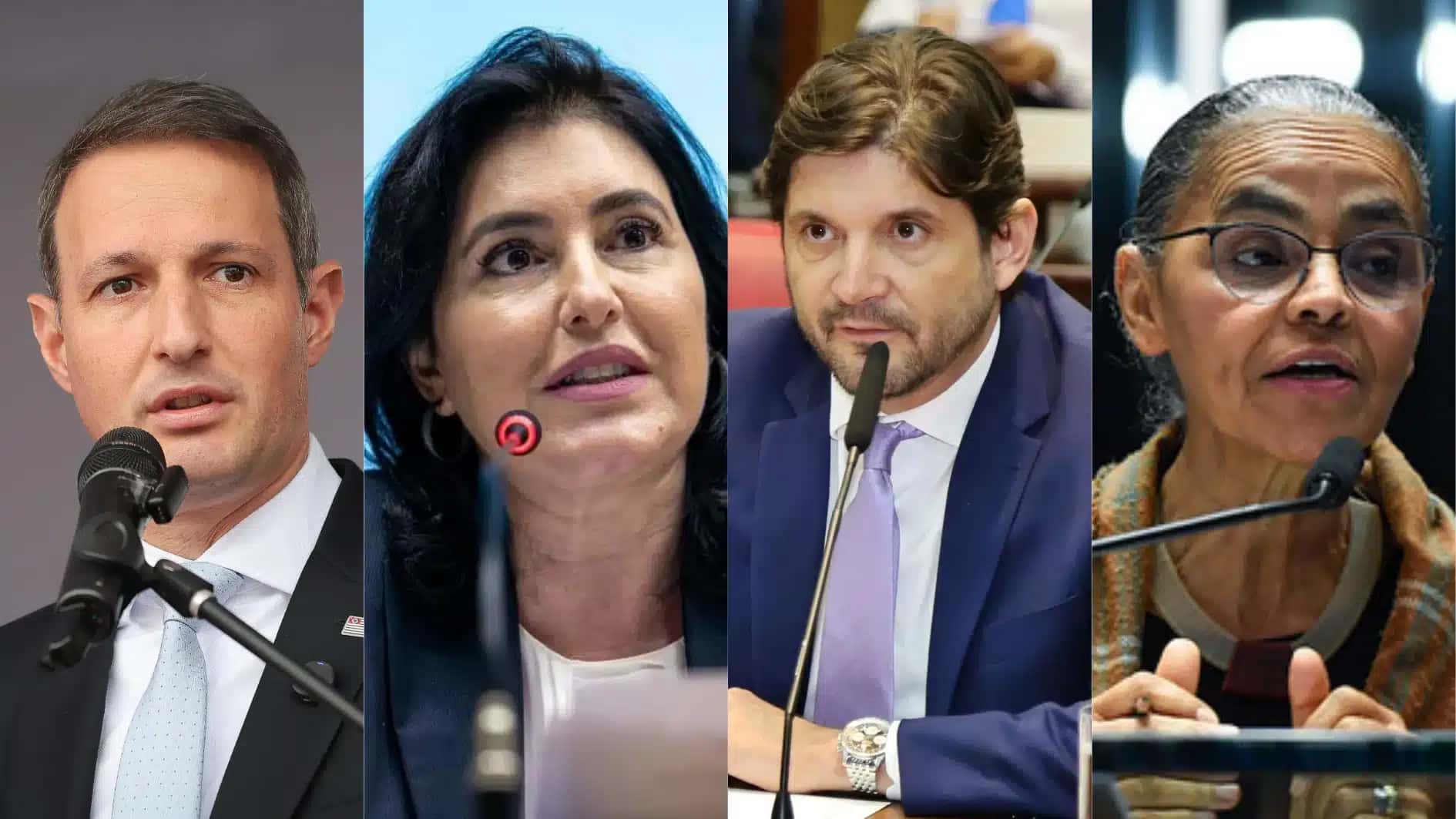 Guilherme Derrite (PP-SP), Simone Tebet (PSB-SP), André do Prado (PL-SP), e Marina Silva (Rede-SP)
