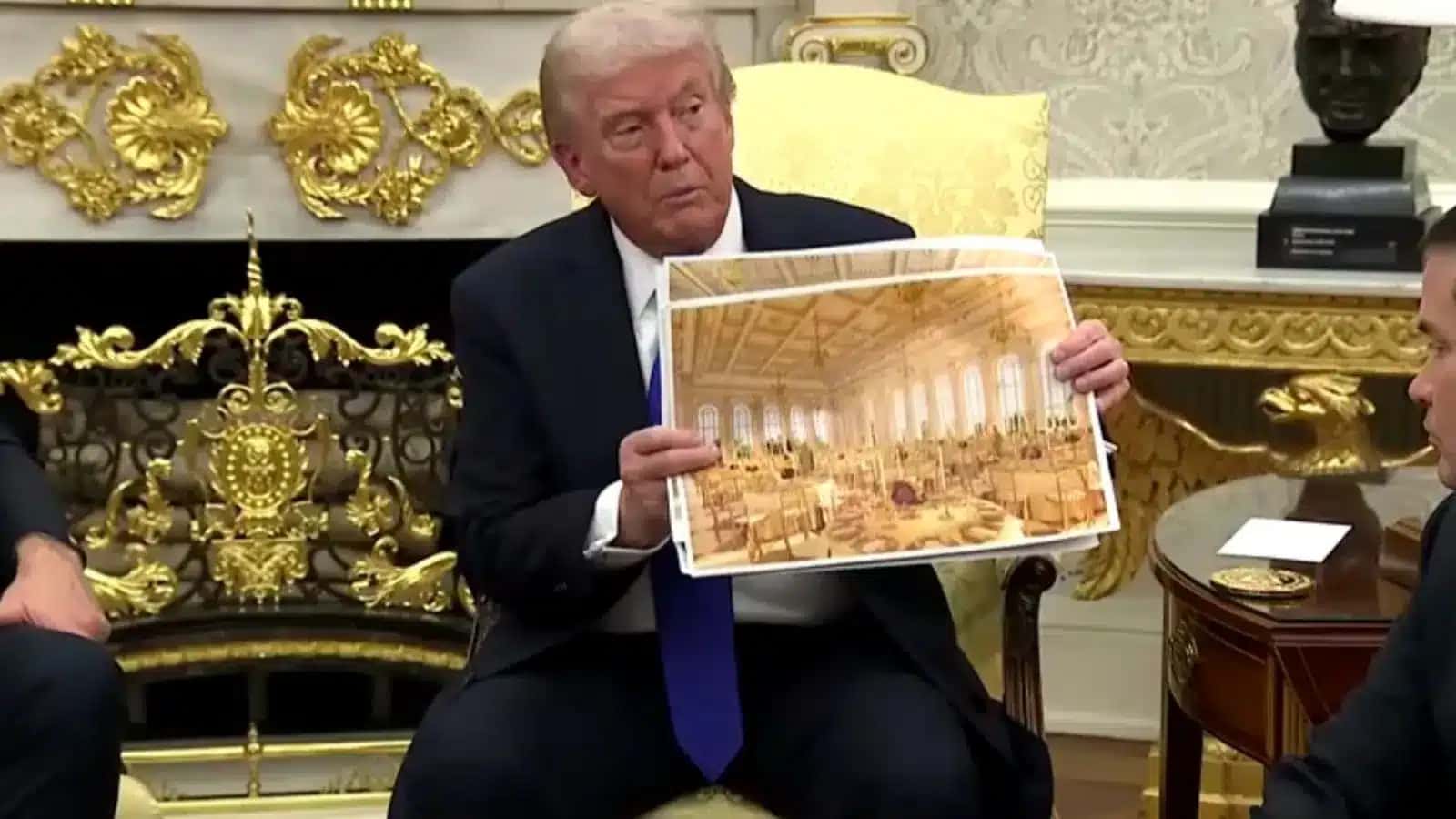 Trump apresenta imagens do salão de baile da Casa Branca
