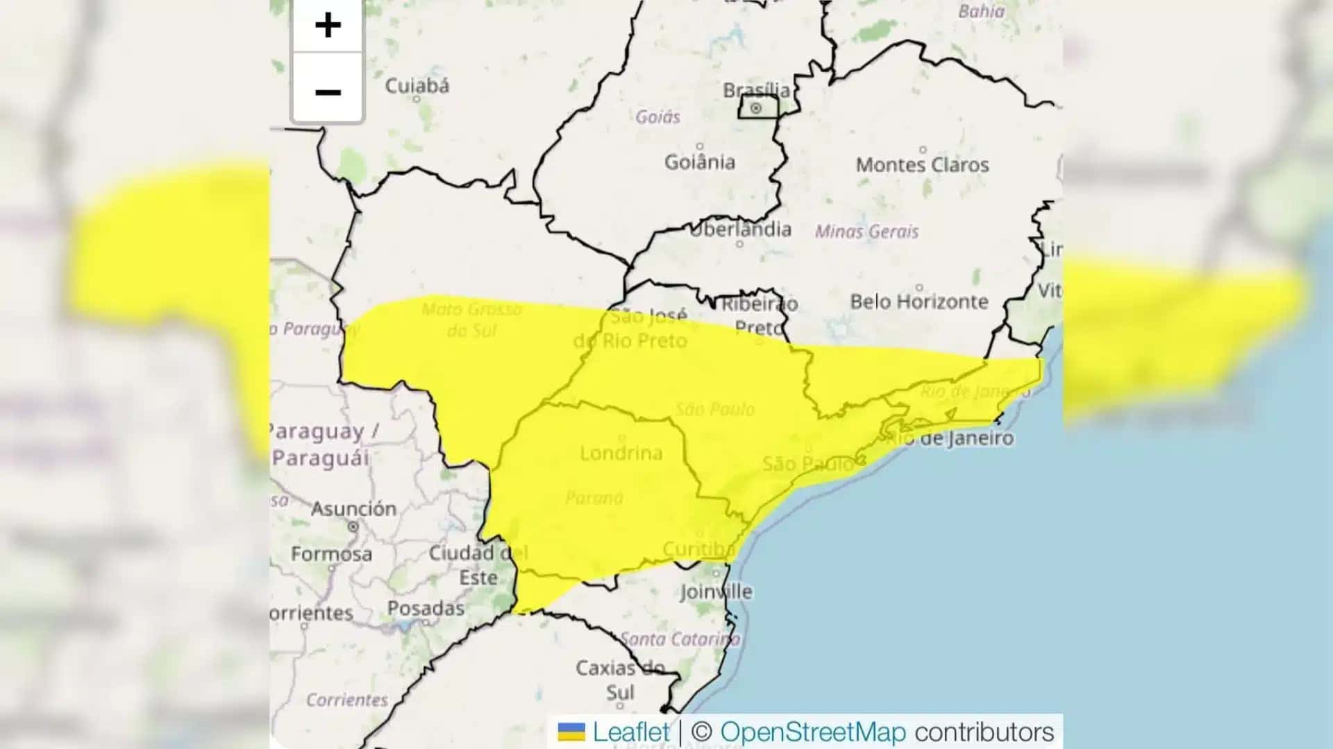Aviso tem validade entre 00h e 23h59 da próxima quarta-feira (26)