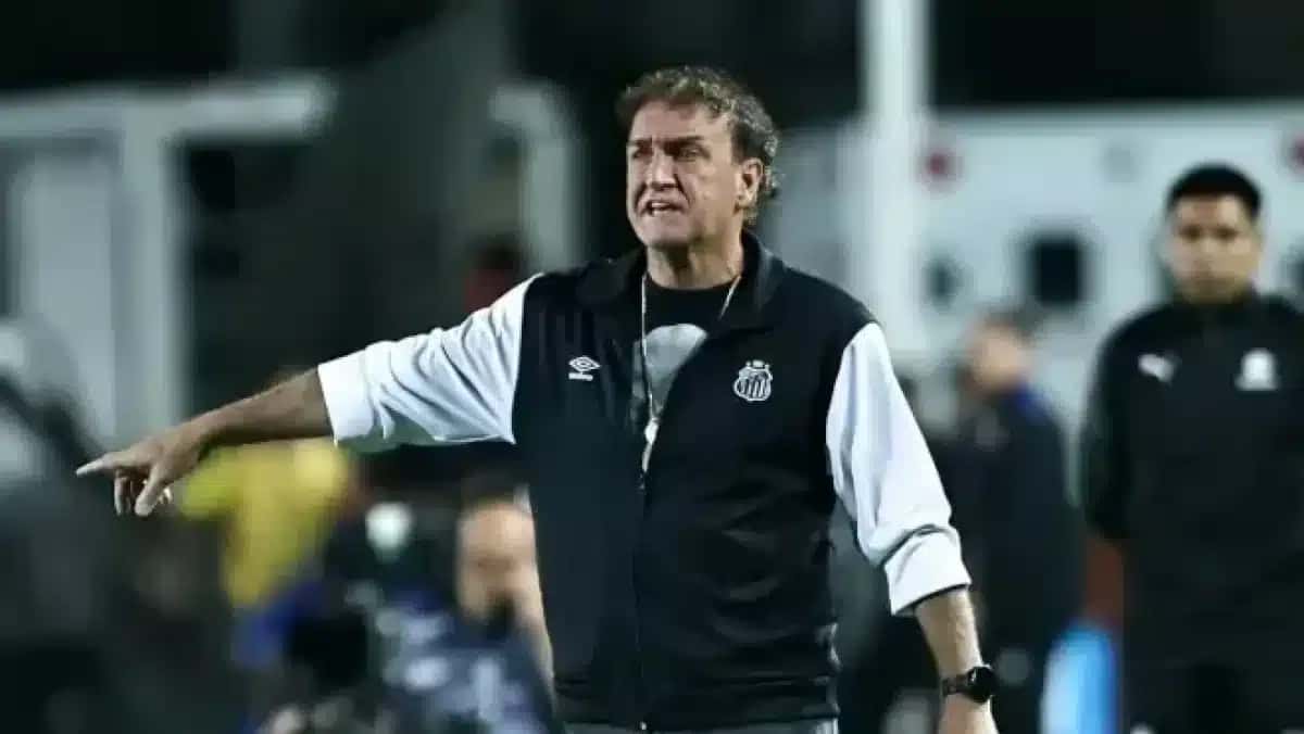 O técnico Cuca durante partida do Santos na Copa Sul-Americana