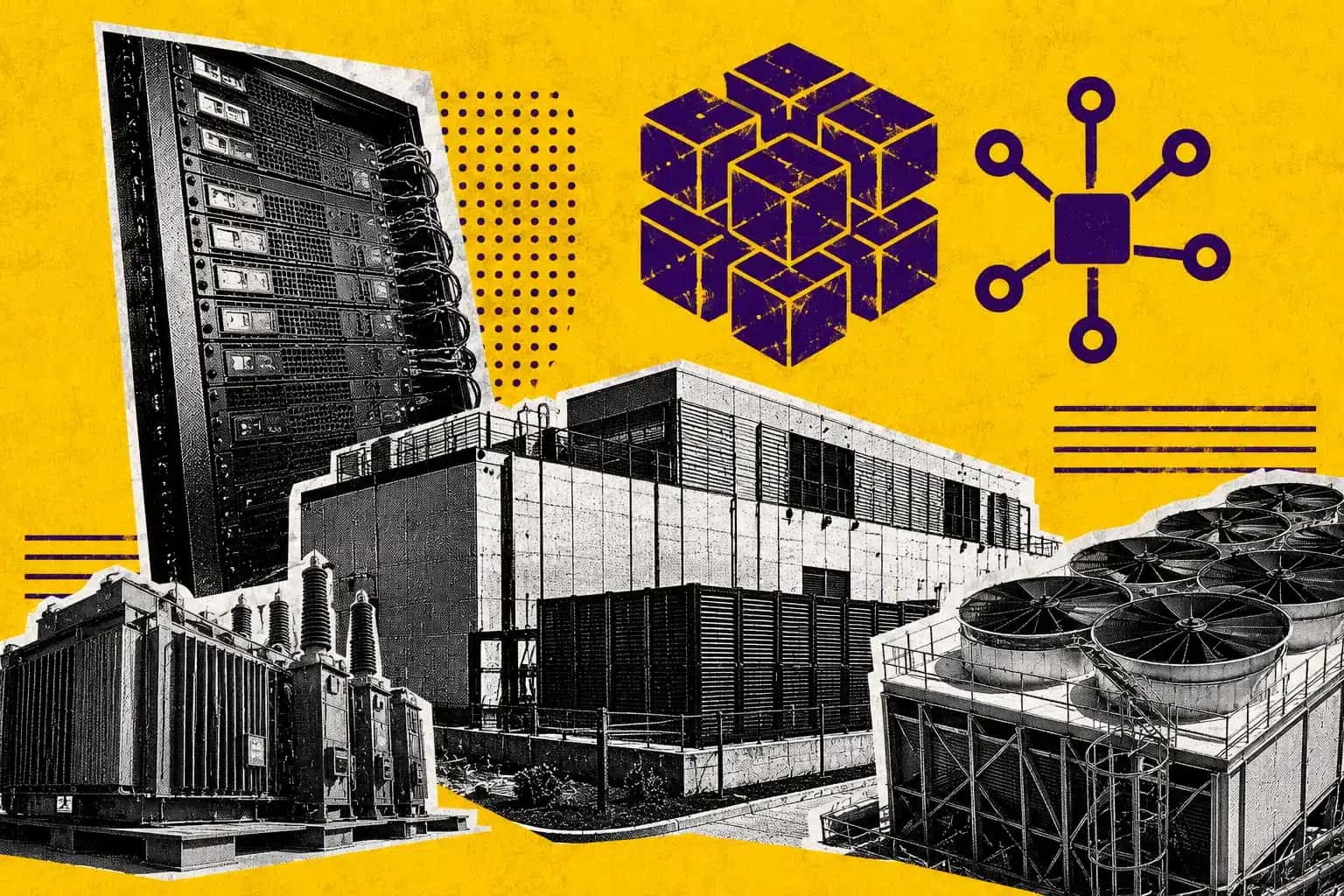 Representação de infraestrutura de data centers.