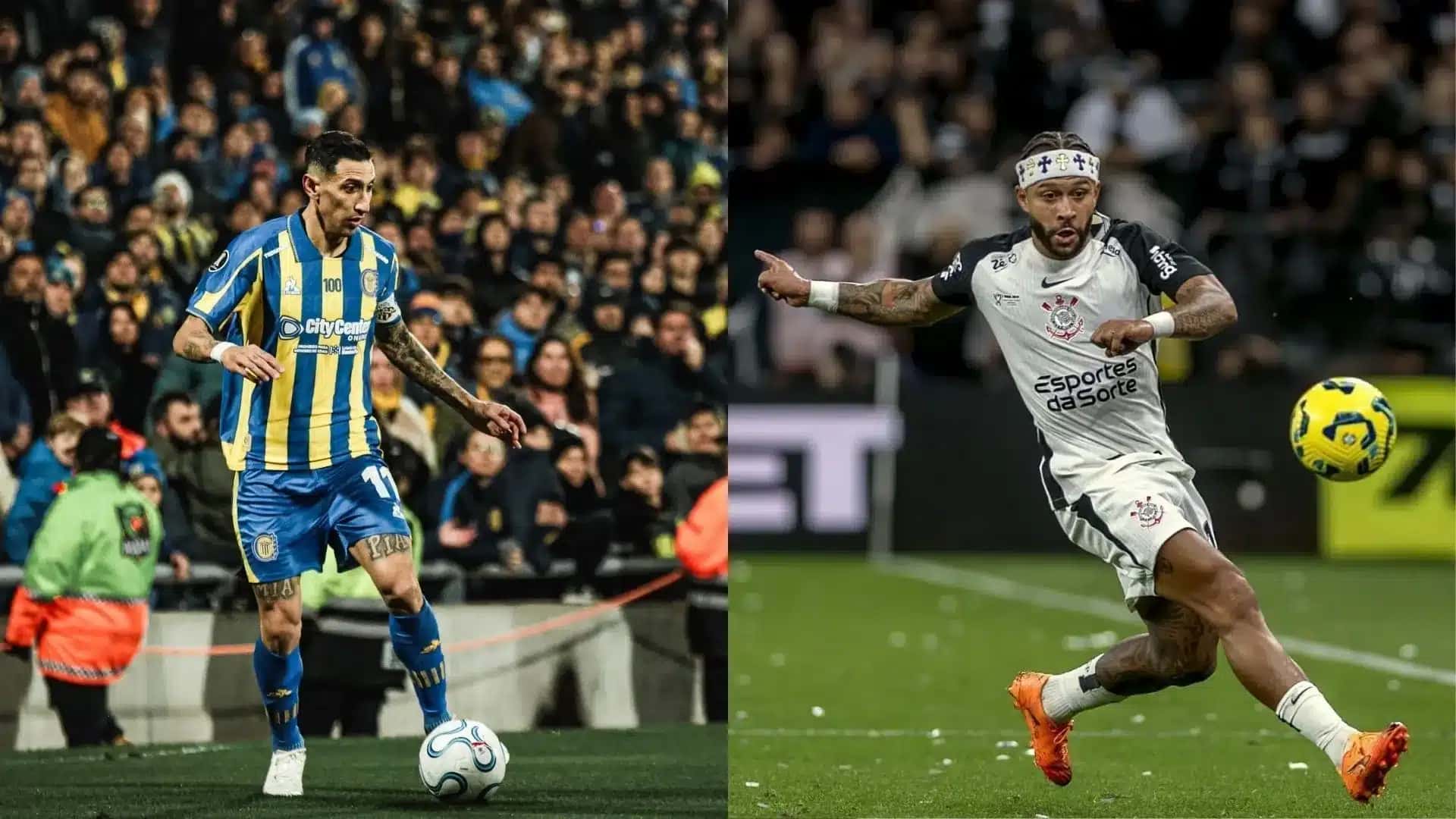 Di María e Memphis deverão se enfrentar nesta quinta (20), em Corinthians x Rosario Central
